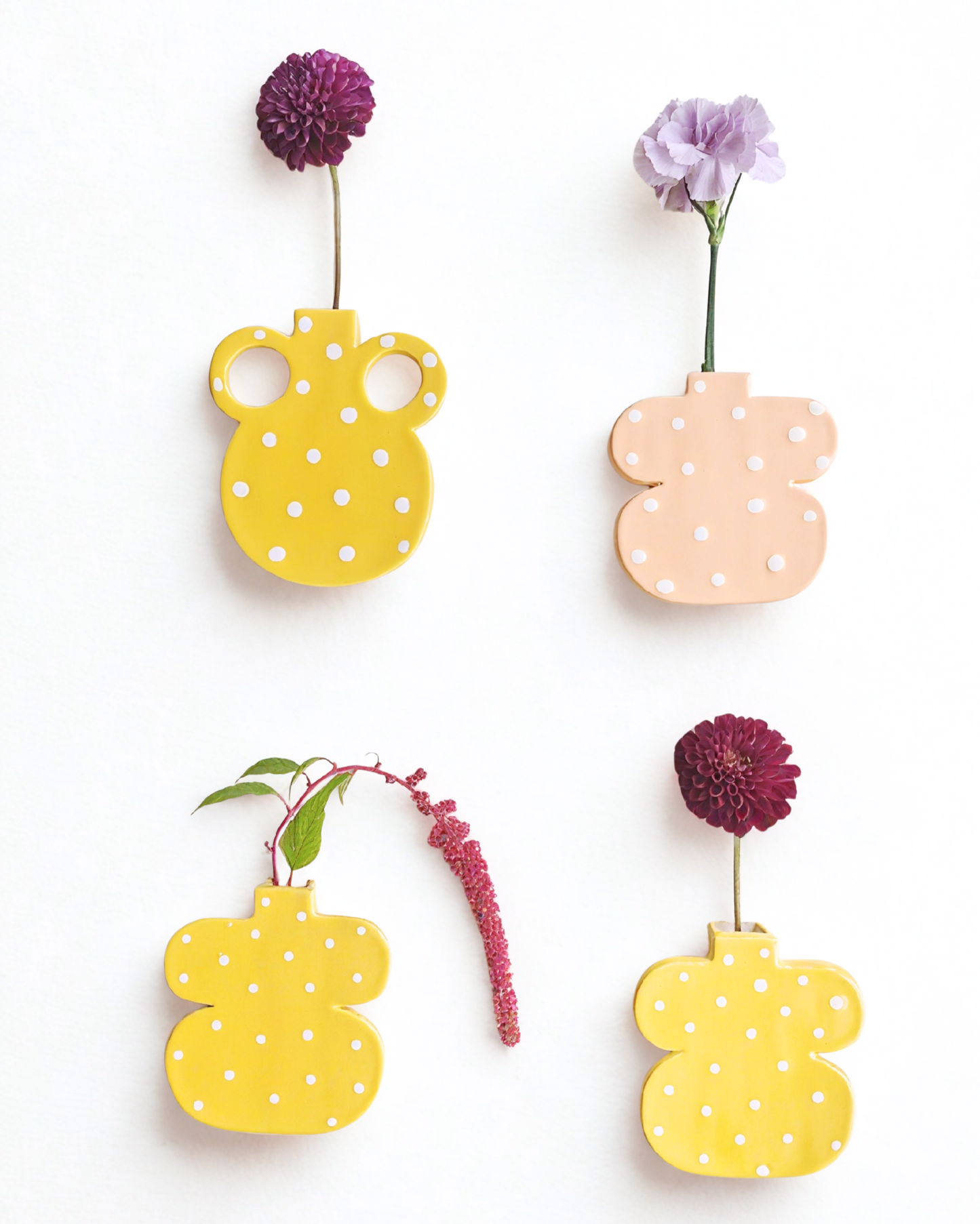 Wall Vase Dots Peach