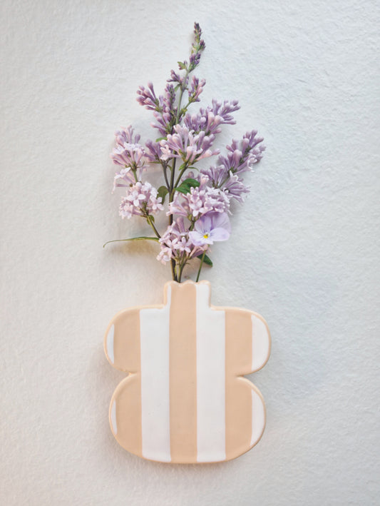 Wall Vase Stripe Peach