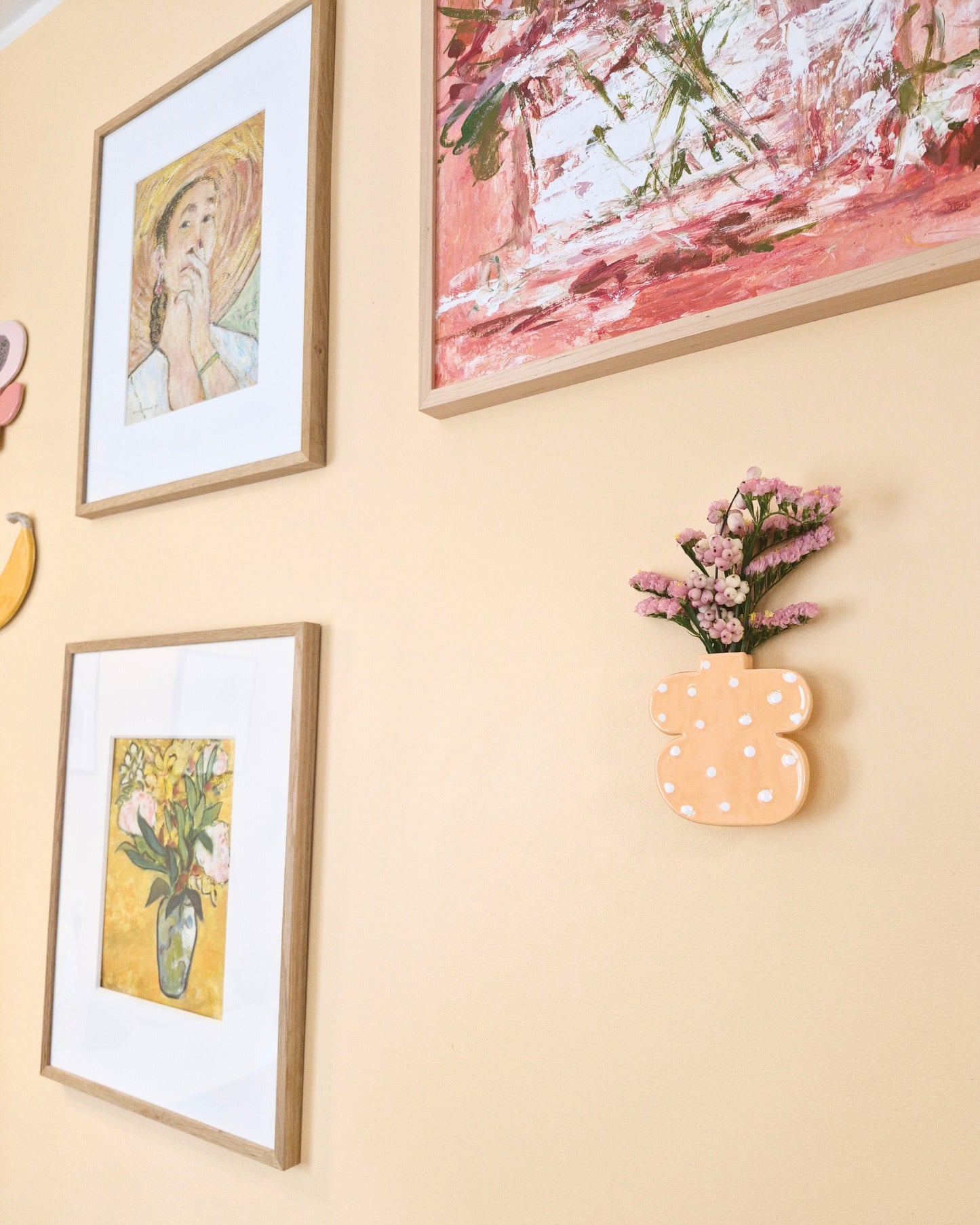 Wall Vase Dots Peach