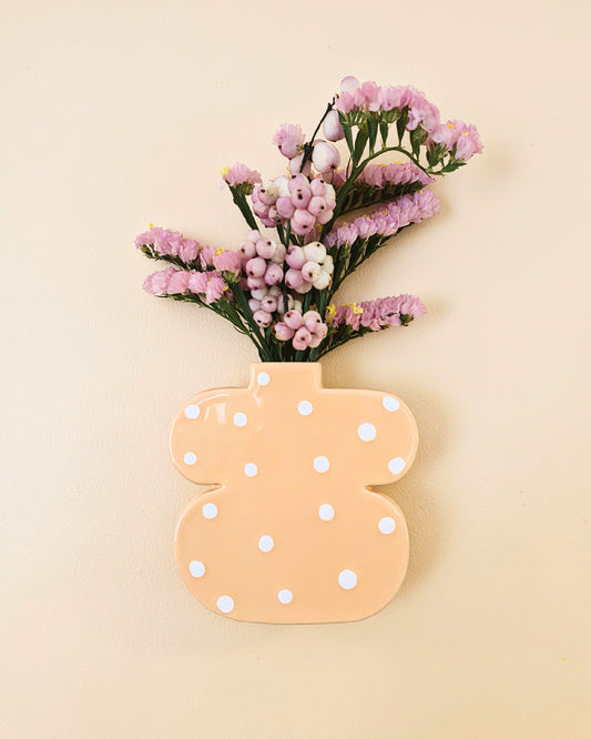 Wall Vase Dots Peach