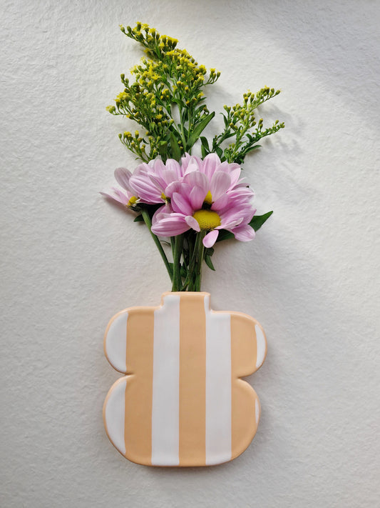 Wall Vase Stripe Peach