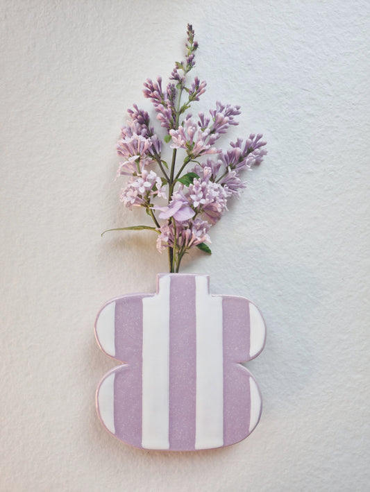 Wall Vase Stripe Lila